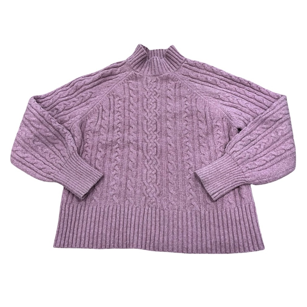 Joie Mauve ( Pink & Lavender ) Cable Knit Turtleneck Sweater XL